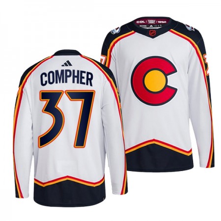 Colorado Avalanche tröja JT Compher 37 Adidas 2022-23 Vit Reverse Retro 2.0 Authentic - NHL Tröjor Herr